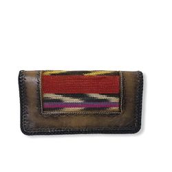 Western Print Bifold Brown Leather Wallet