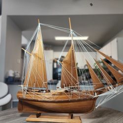 handmade ship made entirely of wood