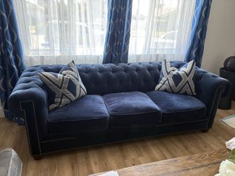 Sofa Rachlin Chesterfield blue velvet