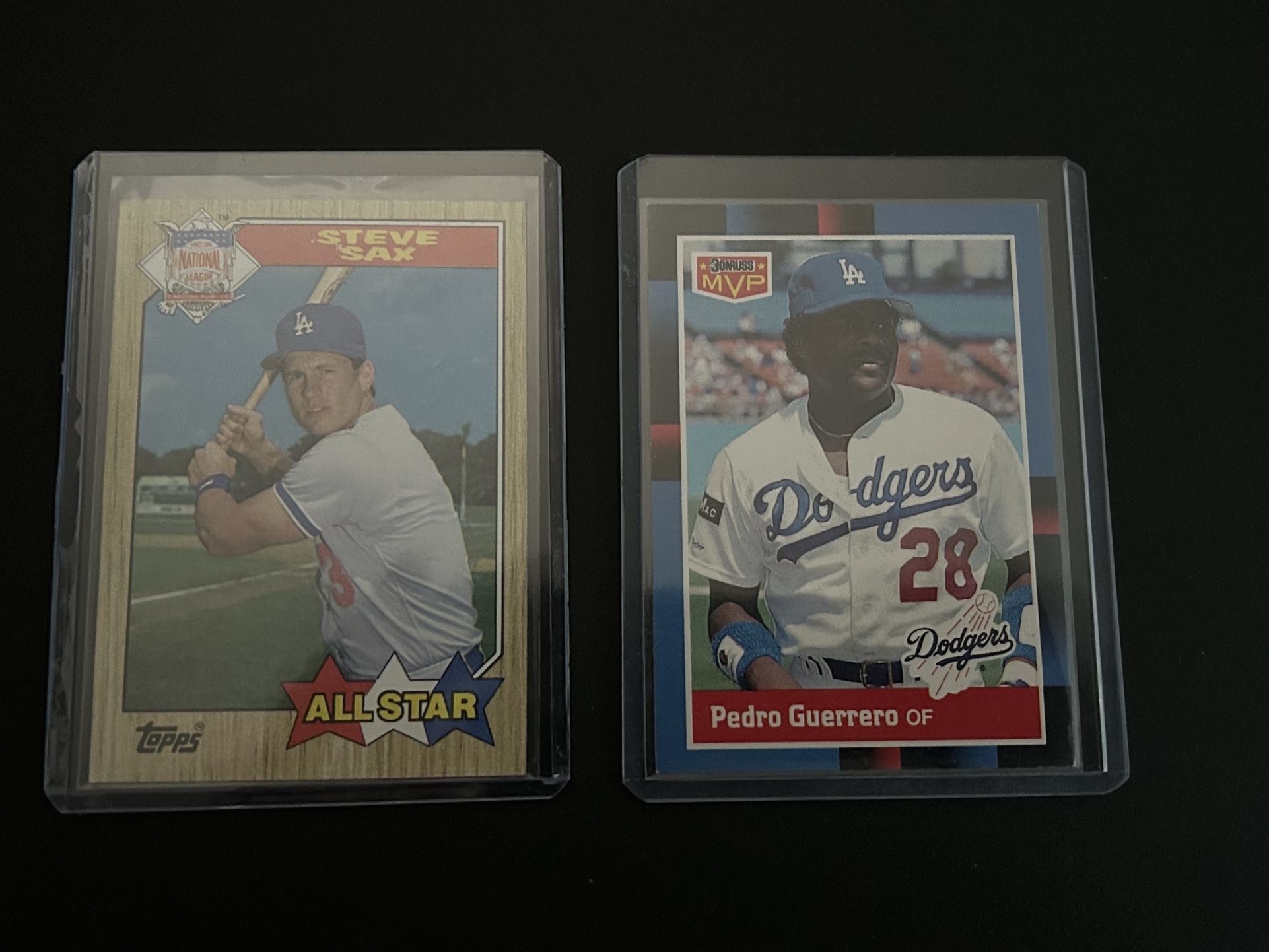 Dodgers Steve Sax & Pedro Guerrerro (2) Card Lot