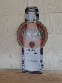 Bacardi Silver Metal Sign