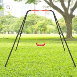 MaxKare Metal Swing Set for Backyard Playground Swing Set Suitable for Kids Toddlers Porch Backyard Single Set Outdoor