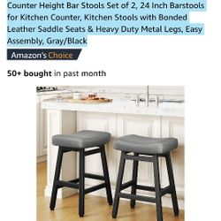 NIB

Counter High Bar Stools  Black Set Of Two