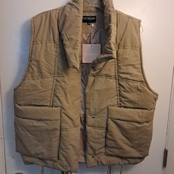 Womens Tan Kittenish Puffer Vest Size XL. 