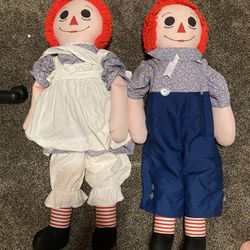 Raggedy Ann & Andy Life-size Dolls (size Of A Small Kid)