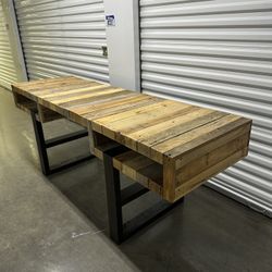 Custom Pallet table sideboard or desk Glass top