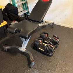 Bowflex SelectTech 552 Adjustable Dumbbells  With Bench 