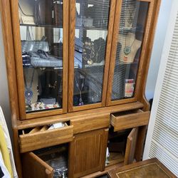 Solid Oak Wood Display Case