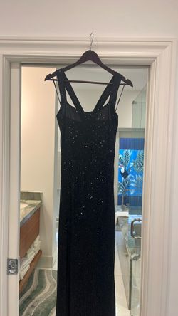 Black Sequin Maxi Evening Gown