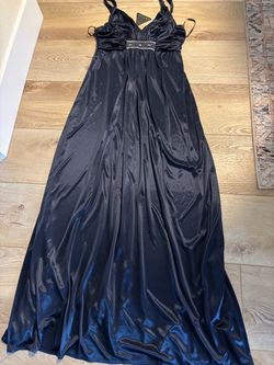 Black Satin Formal Maxi Gown