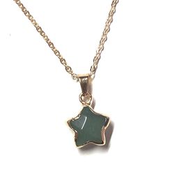Jade Jadeite Star Gold Plate Pendant Necklace 