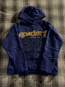 Sp5der Hoodie Blue Large