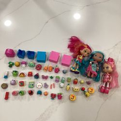  Various Shopkins dolls and pieces