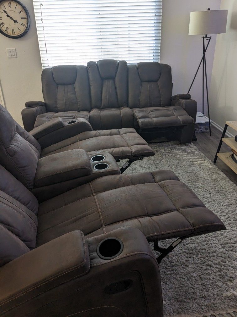 Jamestown espresso motion console loveseat sale