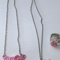 Hello Kitty Necklace & Ring