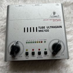 This item is a Behringer Tube Ultragain MIC100 Vacuum Tube Preamplifier