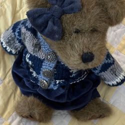 Boyd’s Bear Plush Teddy In Blue Velvet Dress