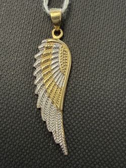 14K wing pendant