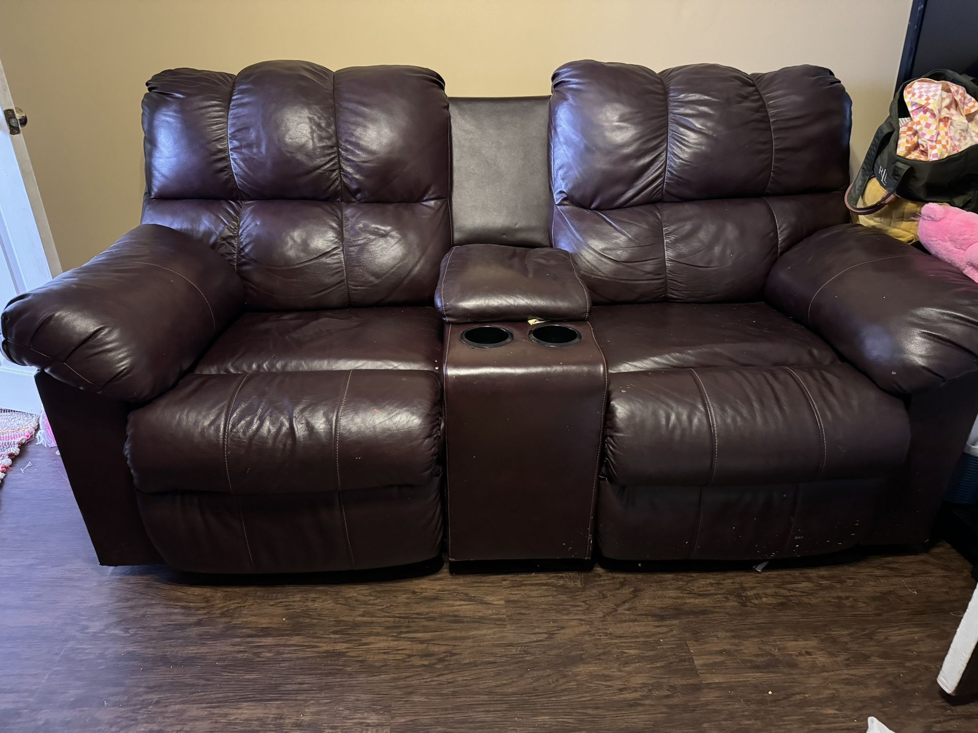 Real Leather Reclining Love Seats 