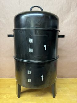 Vertical 19Inch Round Charcoal Smoker Grill, Heavy-Duty BBQ Smoker for Outdoor Smoking Multi-Layer Pellet Ideal for Meats-Offset Charcoal Grill with H