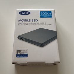 Portable External SSD 500GB LaCie mobile Storage USB-C