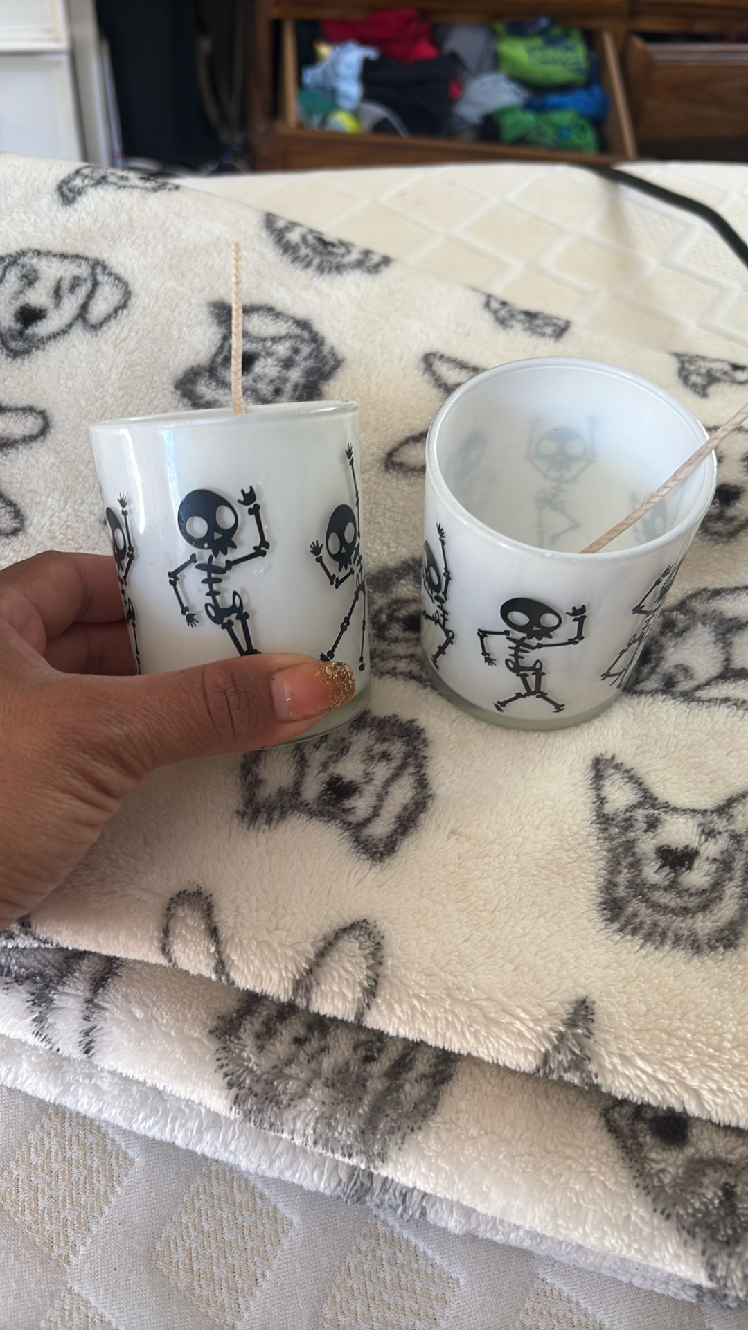 Glad Skeleton Candle Making Cups With Wick Included