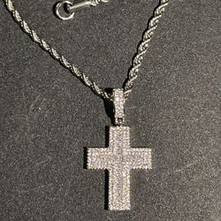 Iced Out Cross Rope Chain 