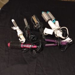 Curling And Straight Iron Lot With Crimper