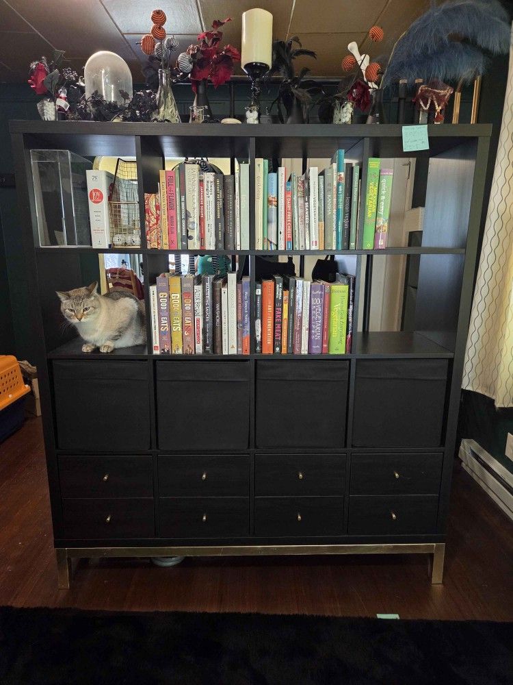 Kallax shelving + underframe + 4 drawer inserts