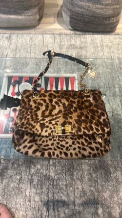 Woman bag - Lanvin Paris Leopard Print Pony Hair Happy Shoulder Bag Brand