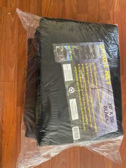 20x20’ mesh maya canopy sun shade tarp available in green, black, blue/white stripes