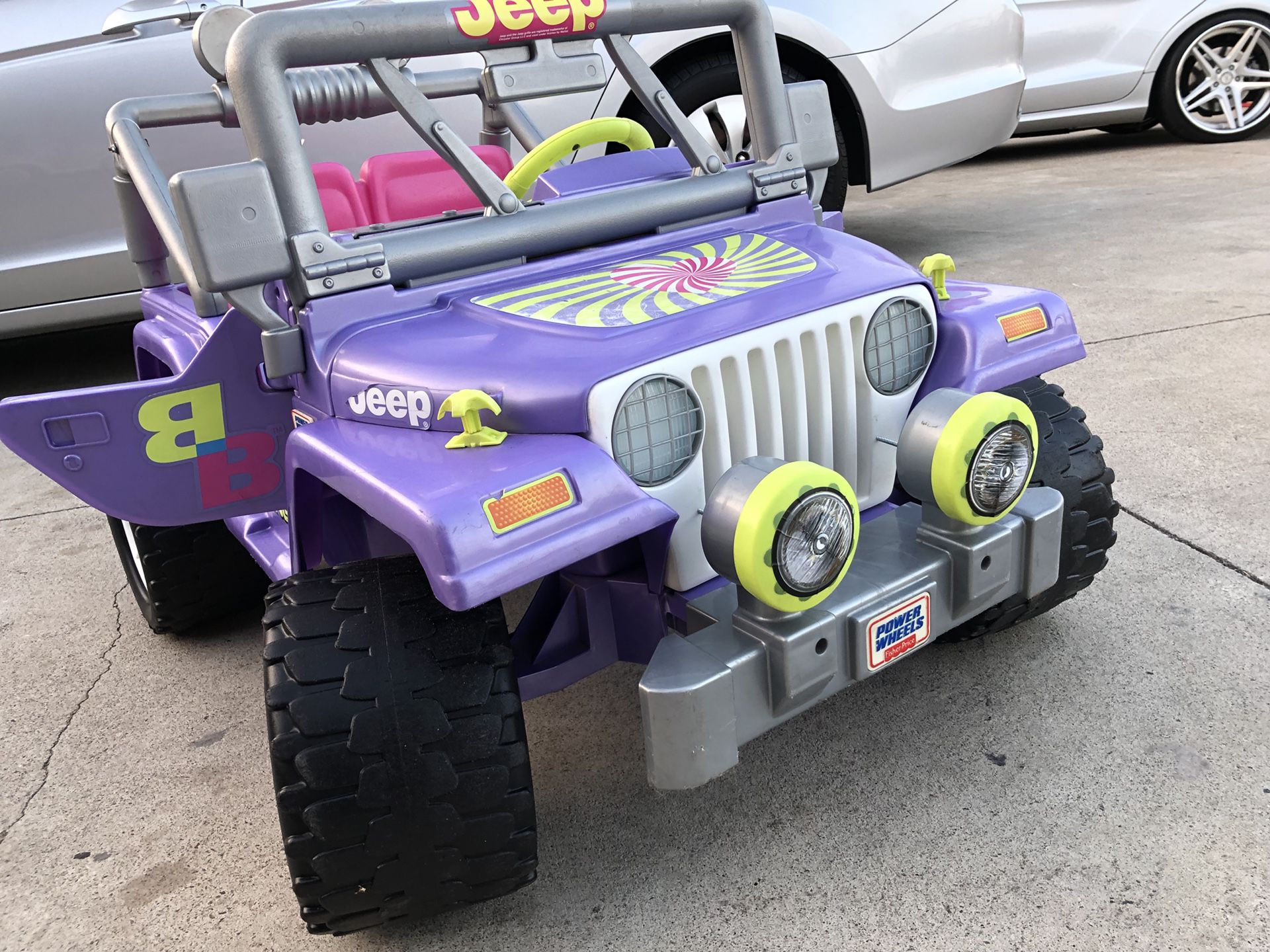 Purple Barbie Jeep Wrangler 12volt electric kids ride on cars power wheels  for Sale in Santa Ana, CA - OfferUp