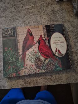 Shuffled Home Placemats with Cardinals