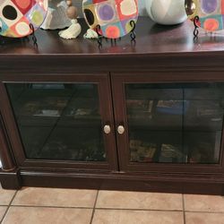 Tv Console with Glass Doors