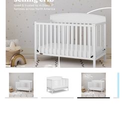 NEW IN BOX ! CRIB BUNDLE! Graco Benton 5-in-1 Crib + Premium Mattress & Cover Just $175