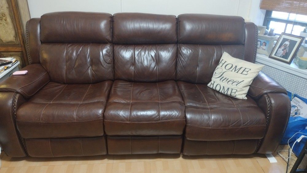 Leather Recliner Couch
