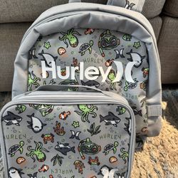 Hurley Backpack And Lunch Box Gray
