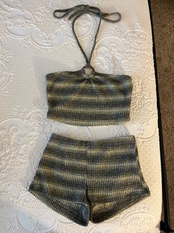 SHEIN Knit Halter Top and Shorts Set