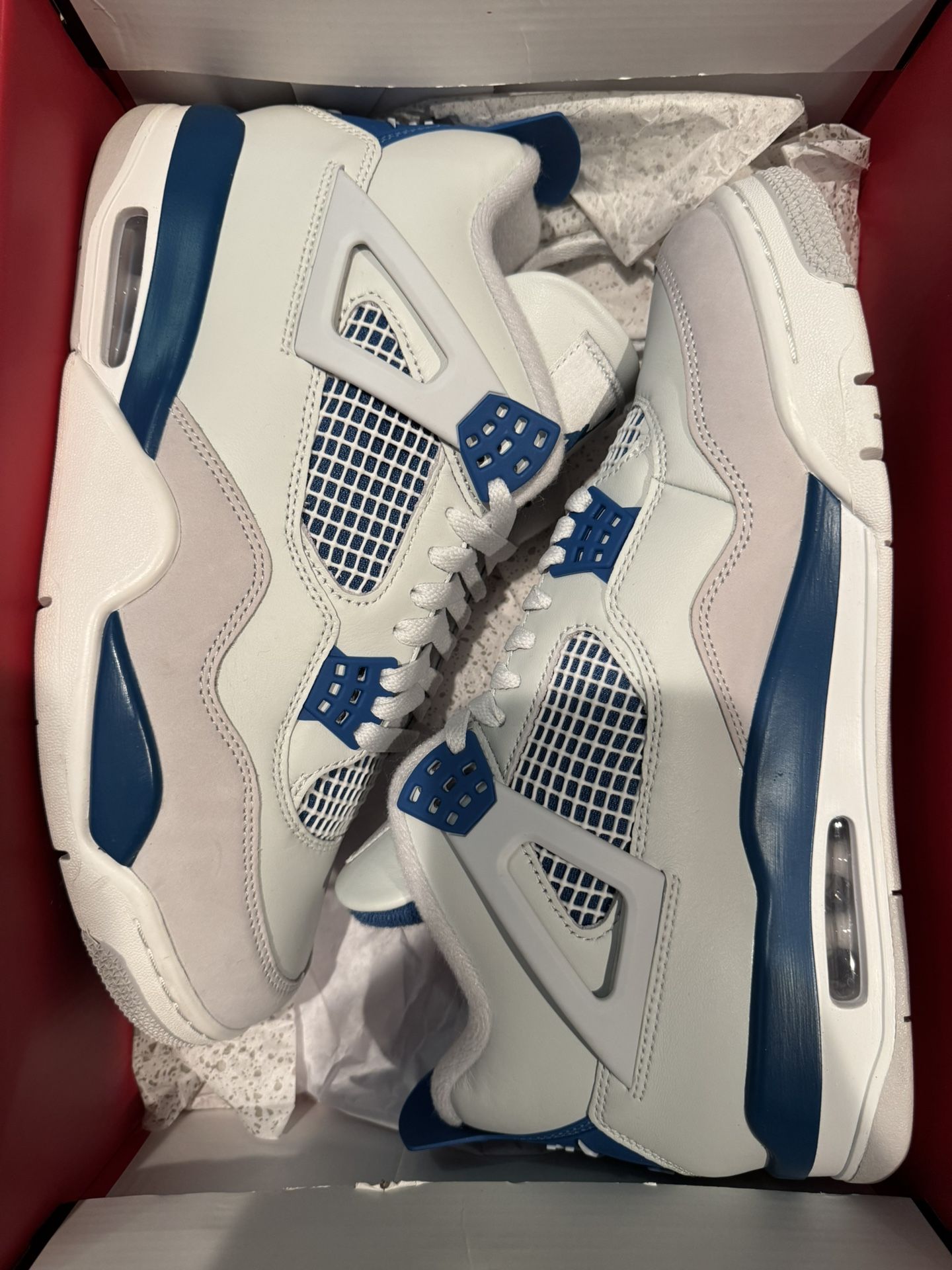 Air Jordan 4 Retro “Military Blue 2024” Size 10 Men’s REPLACEMENT BOX