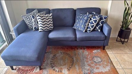 Blue L-Shape Couch