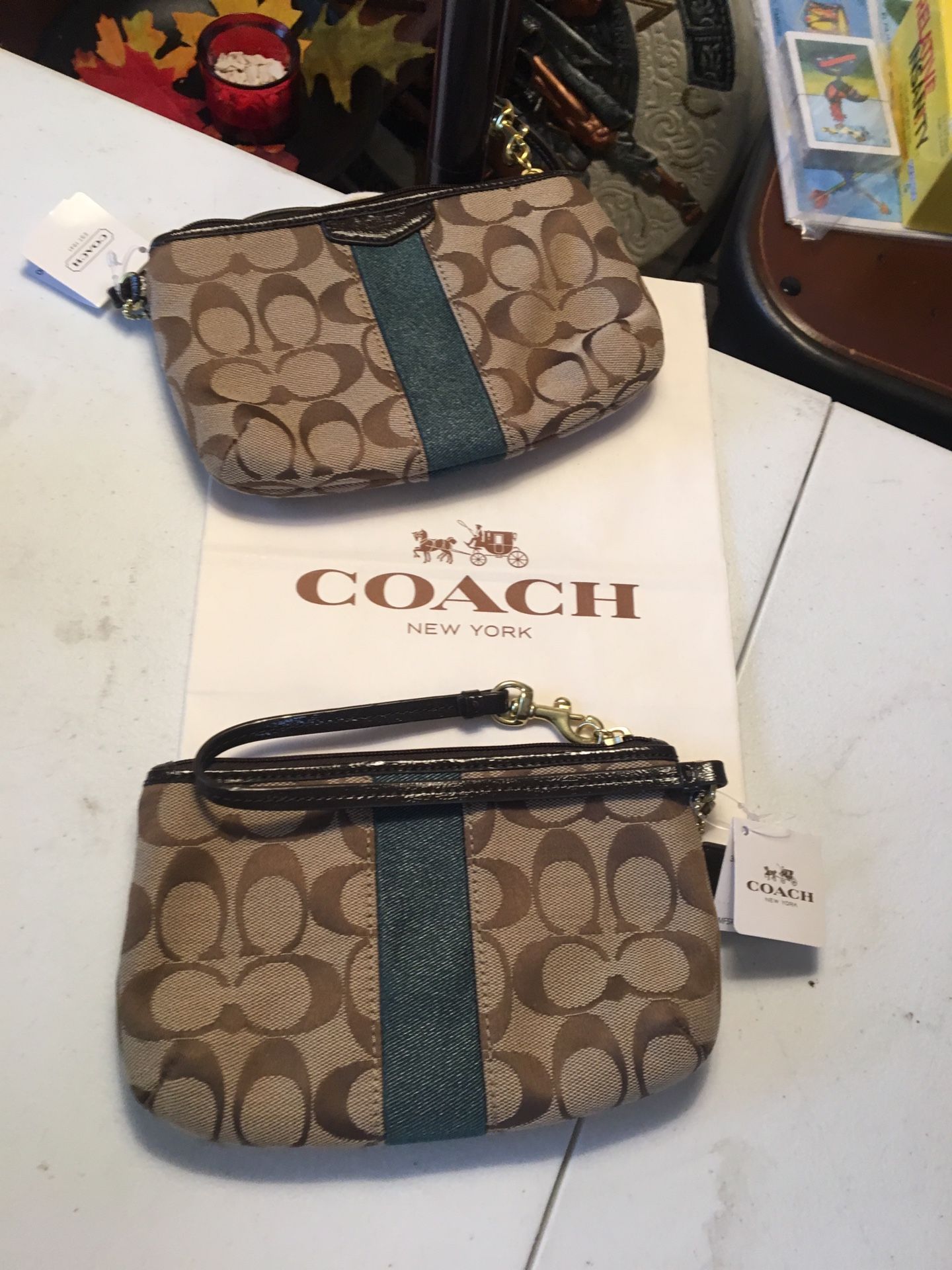 New coach medium wristlet purse $28 each