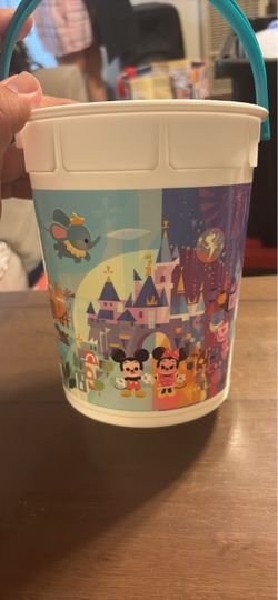 NEW  Disneyland Joey Chou Popcorn Bucket featuring colorful park artwork.