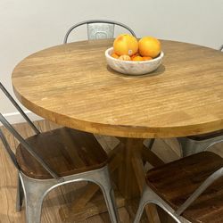 Wooden Table With 4 Chairs