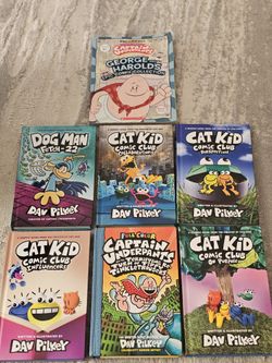 Captain Underpants, Cat Kid, and Dog Man books