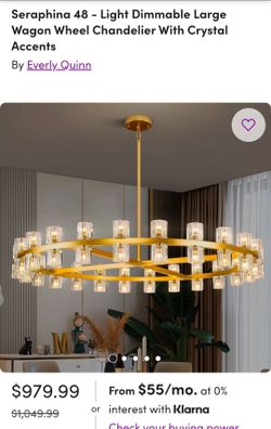 Everly Quinn Seraphina 48-Light Wagon Wheel Chandelier