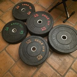260lb Agile Fit Olympic bumper plate set colored ht
