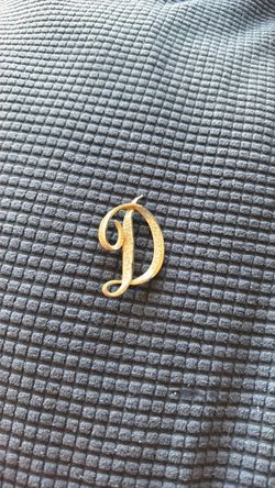 Gold Tone Letter D Initial Brooch Pin