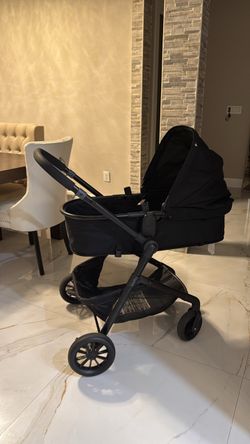 Black Baby Stroller with Bassinet