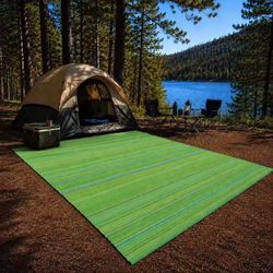 NEW $30 Each Camping RV Beach Picnic Patio Mat Not A Carpet Or Rug With Carrying Bag Blue Or Green Color 