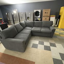 Living Spaces 2 Pc Sectional Dark Grey - FREE DELIVERY